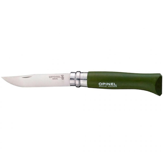 Нож Opinel №8 Inox VRI зеленый, в блистере (001980) - изображение 1