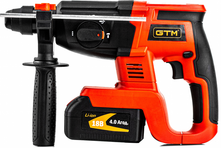 Перфоратор GTM RHC18/22BL 18 В 2.2Дж 0-1100 об/мин + аккумулятор 4 Ач 2 шт - изображение 2