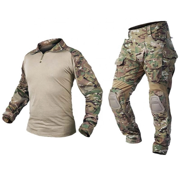 Тактичний військовий костюм Ріп-Стоп HAN WILD G3 Multicam Куртка флісова Rip-Stop, Убакс та Штани із захистом колін XL Мультикам HWMRF0026800-2 - зображення 2