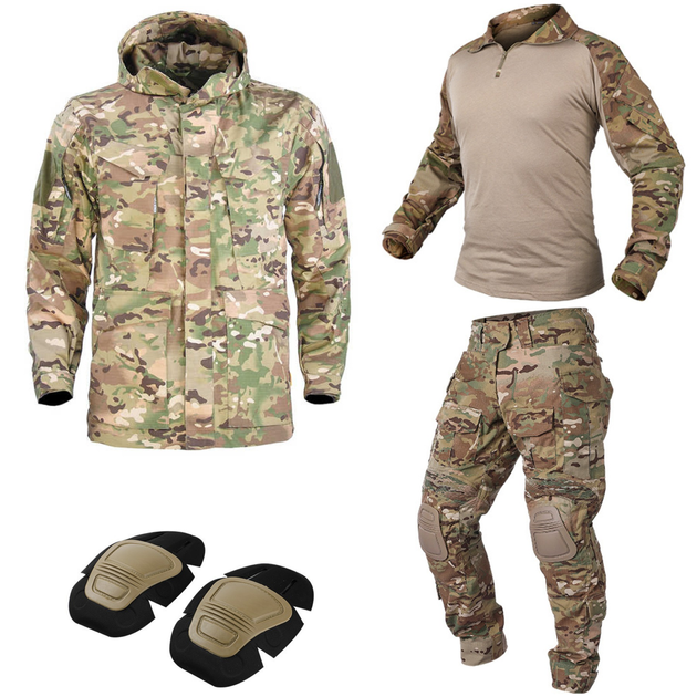 Тактичний демісизонний військовий костюм IDOGEAR G3 Multicam Куртка M65, Убакс та Штани із захистом колін 2XL Мультикам IDD0026800 -3 - зображення 1