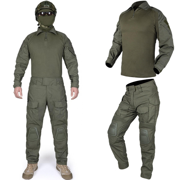 Тактический демисезонный военный коcтюм IDOGEAR G3 Olive Куртка M65 ,Убакс и Штаны с Защитой колен L Олива HWID0026800-1 - изображение 2