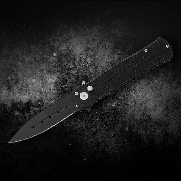 Нож выкидной черный Сталь 440 С KM67 - изображение 1