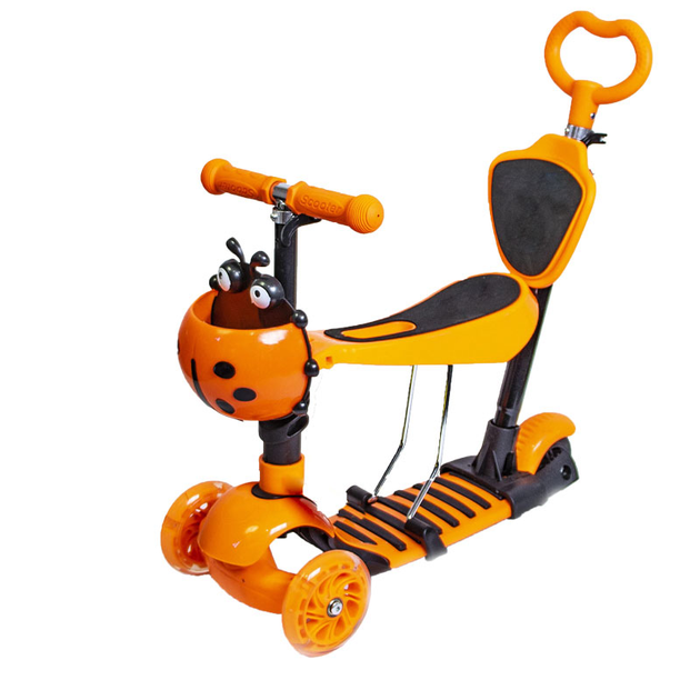 Самокат детский Scooter Божья коровка P 5 в 1 родительская ручка и ...