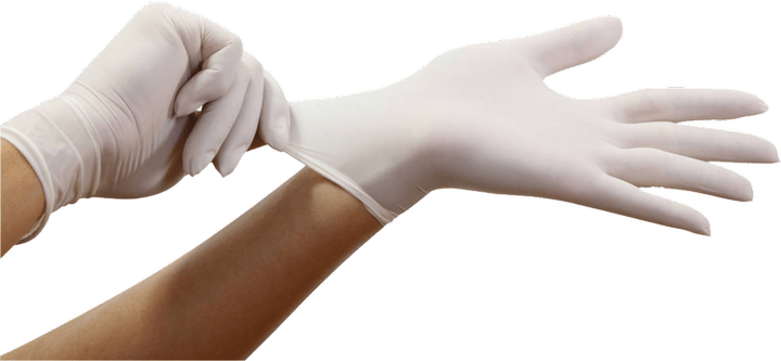 Перчатки смотровые латексные нестерильные припудренные Igar SEMPERCARE M белый - изображение 1