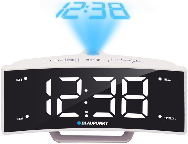 Odbiornik radiowy Blaupunkt Radio Clock Czarny, Biały (CRP7WH) - obraz 1