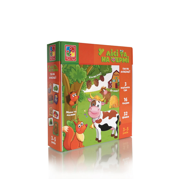 Настольная игра ассоциации "В лесу и на ферме" Vladi Toys VT1804-46 укр ...