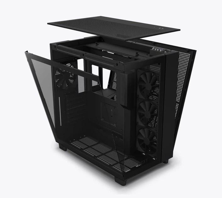 【10％オフ】新作 TOWER 11&12（Matte Black+4点セット） Корпус для ПК NZXT H9 Flow Matte Black  Mid-Tower ATX – фото
