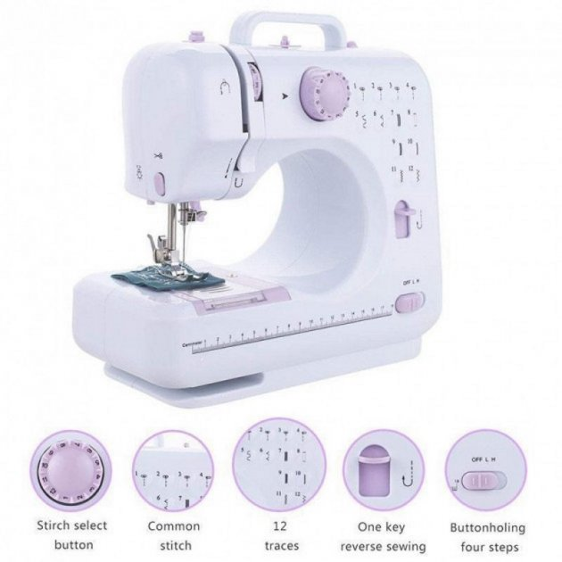Швейная машинка Sewing Machine 505/1250 электрическая портативная строчки с реверсом педалью - изображение 6