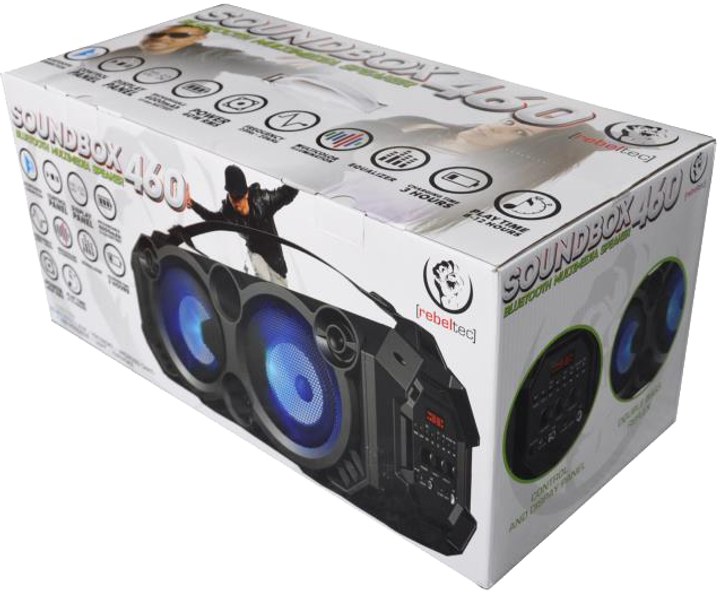 Акустическая система Rebeltec SoundBox 460 Portable Bluetooth player 40W RMS (AKGRLTGLO0003) - изображение 5