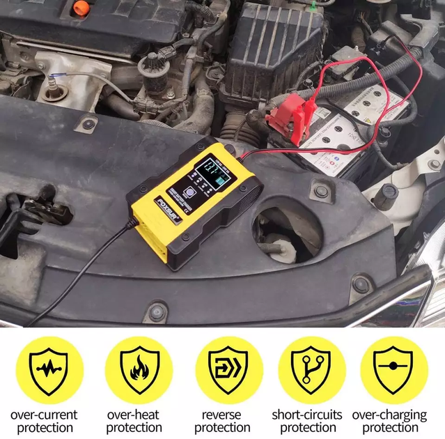 Зарядний пристрій для автомобільного акумулятора Foxsur 12 V 6 A / 24 V 3 A KL12V6A - зображення 7