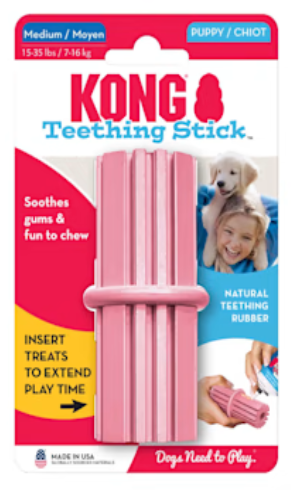 Іграшка для прорізування зубів для цуценят KONG Puppy Teething Stick M pink - Фото 2 Іграшка для прорізування зубів для цуценят KONG Puppy Teething Stick M pink - зображення 2