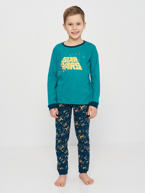 Акція на Піжама (футболка з довгим рукавом + штани) для хлопчика Disney Star Wars 2200006350 110-116 см Зелена від Rozetka