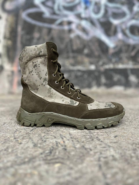 Берці тактичні чоловічі Light Boots 41 (27 см) Весна/Літо шкіра та кордура черевики легкі (Олива-Піксель) - зображення 2
