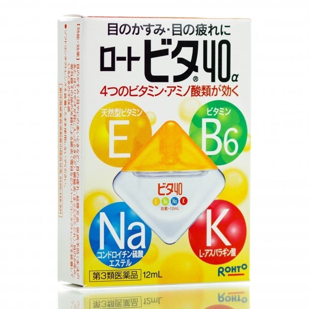 Японские капли для глаз ROHTO Vita 40a с витаминами ИС3 12 мл - изображение 1