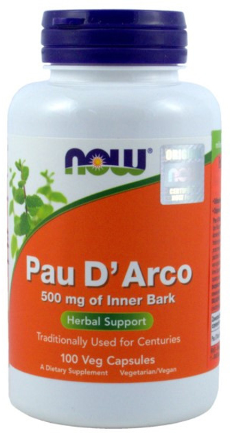 Кора мурашиного дерева Now Foods Pau D'Arco 500 мг 100 капсул (N4725) - зображення 1