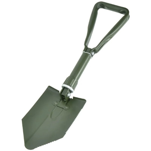 Лопата саперна складана в пластиковому чохлі MFH BW Folding Spade Оливкова - зображення 1