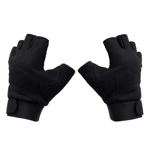 Универсальные тактические перчатки беспалые Army Fingerless Gloves Black L - изображение 2