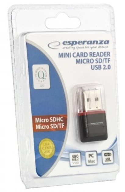 Czytnik kart Esperanza EA134K USB microSD/microSDHC Czarny - obraz 4