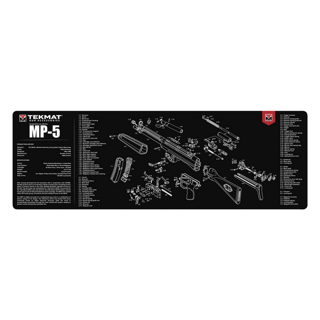 Коврик TekMat с чертежом Heckler & Koch MP-5 для чистки оружия - изображение 1