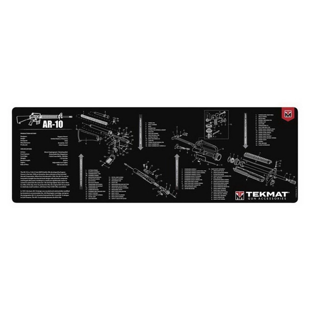 Коврик TekMat 30 см x 91 см с чертежом AR-10 для чистки оружия 2000000022055 - изображение 1