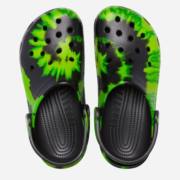Жіночі крокси Crocs Classic Tie-Dye Graphic CR205453-BKLP 37-38 (M5/W7) 23 см Чорний/Зелений (191448790384) - зображення 3