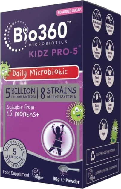 Мікробіотики для дітей Natures Aid Kidz Pro-5 90 г ND141300 - зображення 1