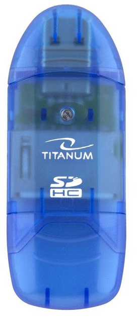 Czytnik kart Titanum TA101B USB 2.0 MicroSDHC/miniSD/MMC/SD/SDHC niebieski - obraz 1