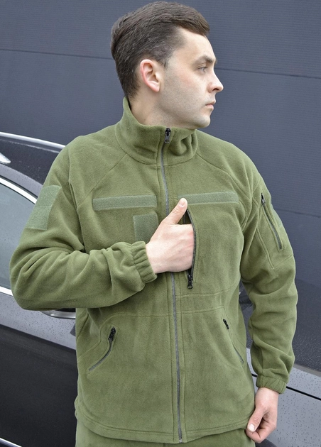 Тактичний флісовий костюм з липучками Хакі 40 (id284r40) - изображение 2