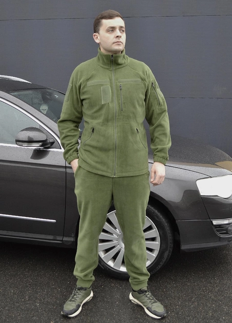 Тактичний флісовий костюм з липучками Хакі 46 (id284r46) - зображення 1