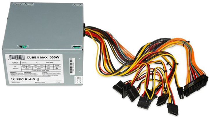 Zasilacz iBOX CUBE II zasilacz 500 W 20+4 pin ATX ATX srebrny (ZIC2500W12CMFA) - obraz 4