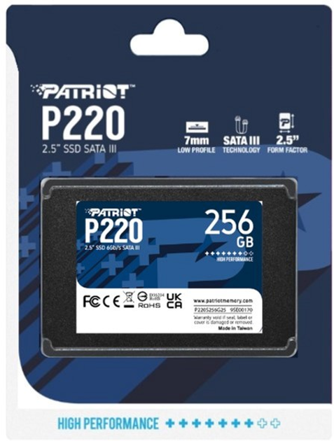 Patriot P220 256GB 2.5" SATAIII TLC (P220S256G25) - зображення 5