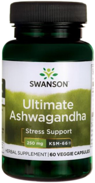 Ашвагандха Swanson Ashwagandha KSM-66 250 мг 60 капсул (SWU1003) - зображення 1