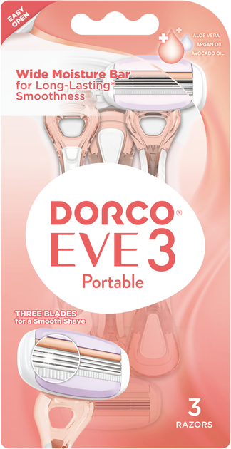 Бритва одноразова Dorco EVE3 Portable для жінок 3 леза 3 шт (8801038582633) - зображення 2