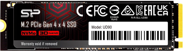 Dysk SSD Silicon Power UD90 1TB M.2 NVMe PCIe 4.0 3D NAND (TLC) (SP01KGBP44UD9005) - obraz 1