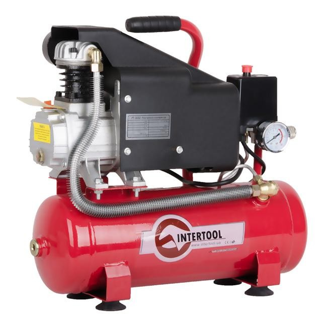 Компресор 9 л, 0.75 кВт, 220 В, 8 aтм, 160 л/хвил INTERTOOL PT-0002 - изображение 4