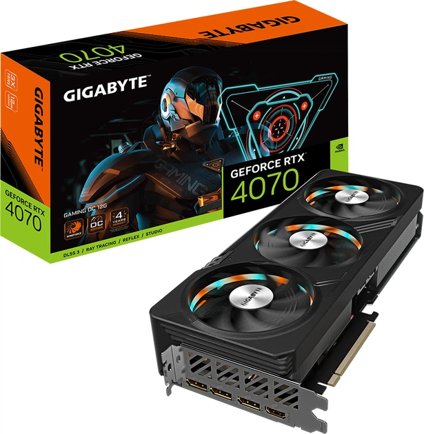 【美品】GIGABYTE GeForce RTX 4070 12GB OC Видеокарта Gigabyte PCI-Ex GeForce RTX 4070 GAMING OC 12GB GDDR6X