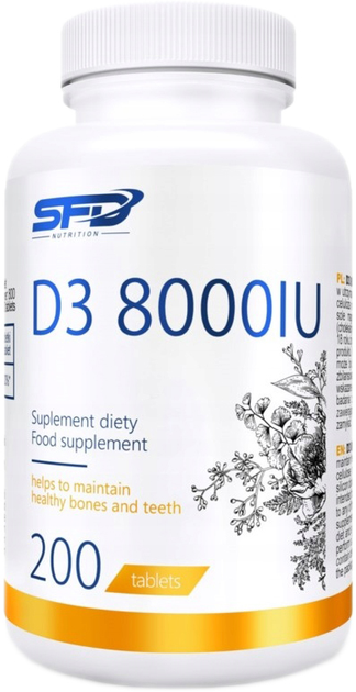 Witamina D3 SFD D3 8000 200 tabletek (ALL563) - obraz 1
