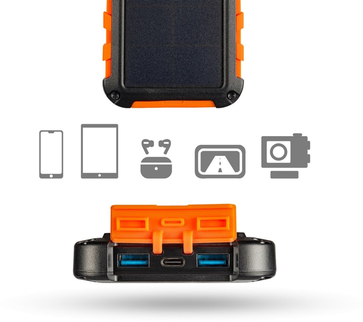 Powerbank solarny Xtorm XXR104 10000 mAh IPX4 Black/Orange - obraz 16