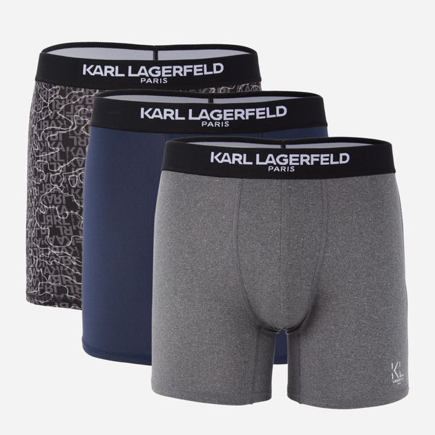 Набор трусов шорты мужской Karl Lagerfeld 282685690 M 3 шт Синий/Серый ...