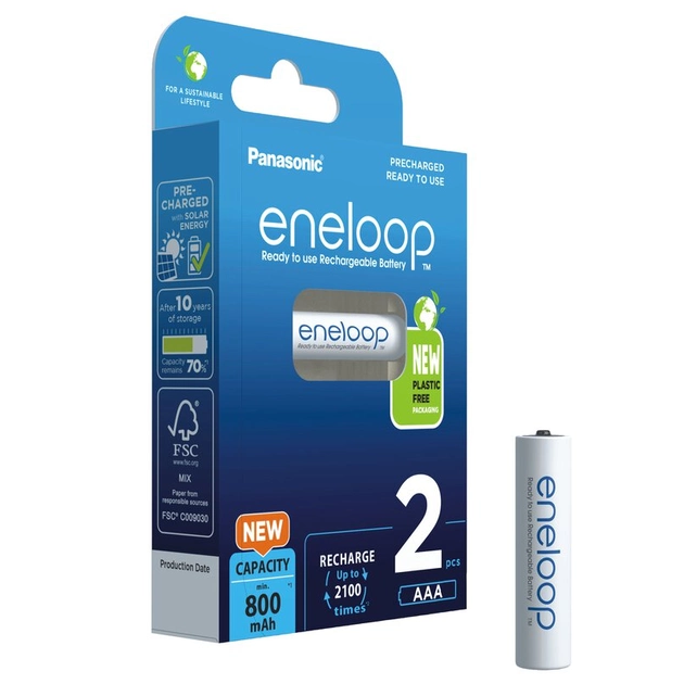 Аккумуляторы ААА мини-пальчиковые 800mAh PANASONIC ENELOOP R3 2шт ...