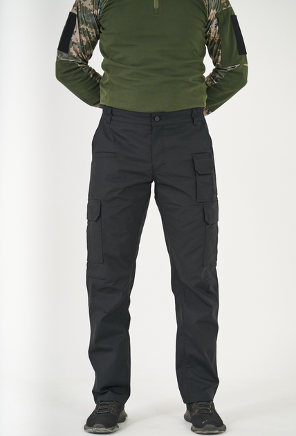 Тактические штаны UKM 52 (L) черный прямые рип стоп - изображение 1