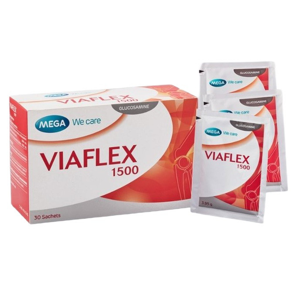 Глюкозамин для лечения суставов и позвоночника Viaflex 1500, 30 шт. Mega (8850769010114) - изображение 1