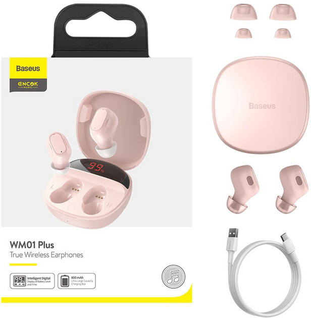 Навушники Baseus WM01 Plus Pink (NGWM01P-04) - зображення 6