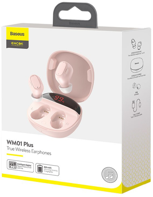 Навушники Baseus WM01 Plus Pink (NGWM01P-04) - зображення 7