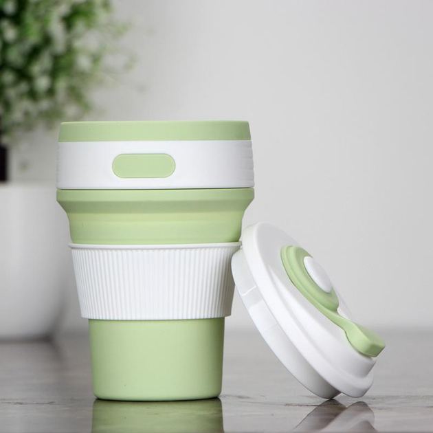 Склянка складна 350 мл, Silicon Magic Cup, Зелена - Фото 2 Склянка складна 350 мл, Silicon Magic Cup, Зелена - изображение 2