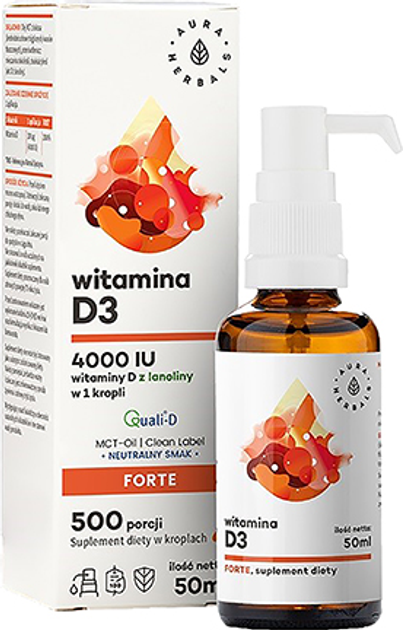 Witamina D3 Aura Herbals 4000 IU 50 ml (AH2836) - obraz 1