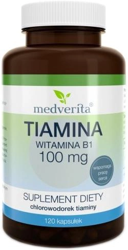 Medverita Tiamina Witamina B1 100 mg 120 kapsułek (MV987) - obraz 1
