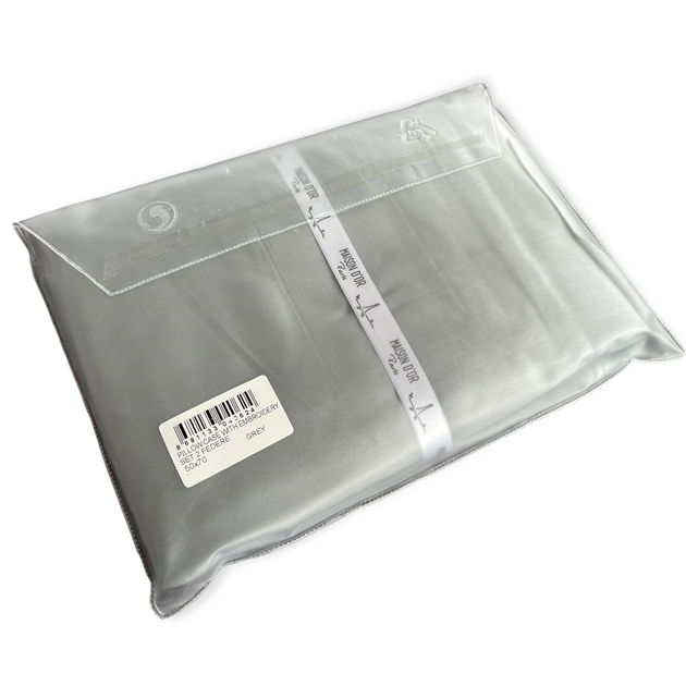 Наволочки Maison D'or Pillow Case Grey сатин 50-70 см* 2шт серые - изображение 2