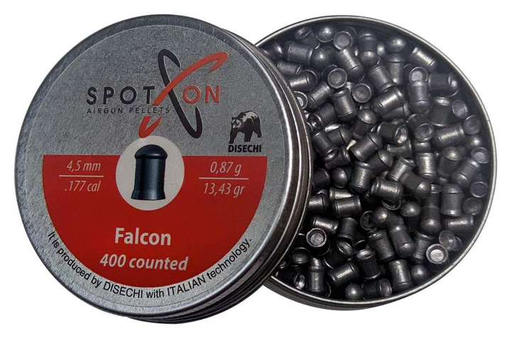 Пули пневматические Spoton Falcon 400шт, 4,5 мм, 0.87г - изображение 2
