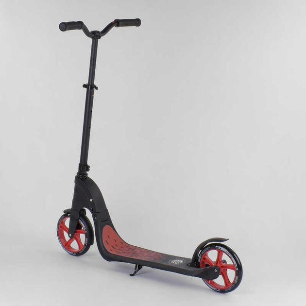 Самокат дитячий двоколісний Best Scooter з 8 років широке кермо чорне з ...
